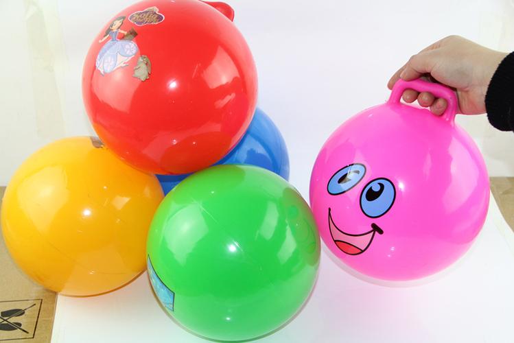 热卖儿童玩具22cm手柄球 加厚款pvc气球手提球 多色混发 厂家直销